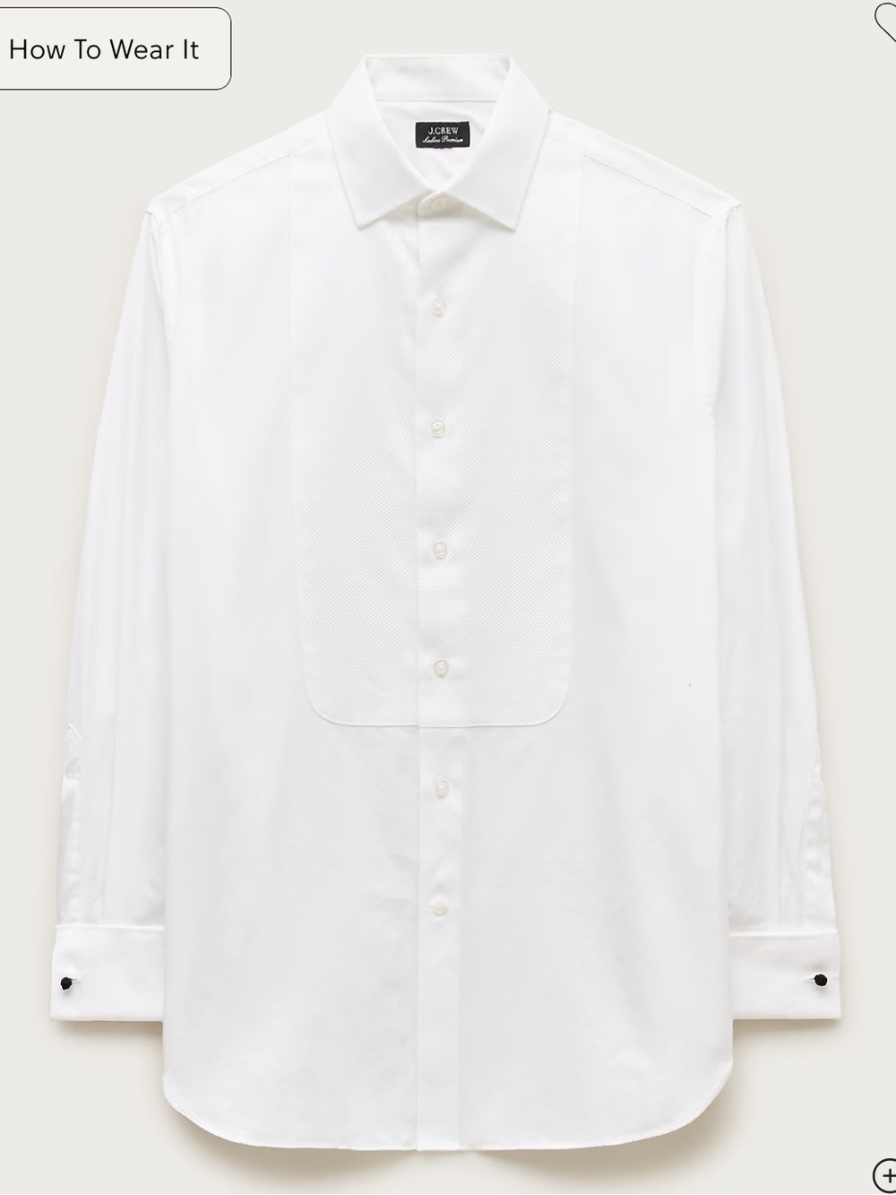 J crew Ludlow premium fine cotton tuxedo shirt